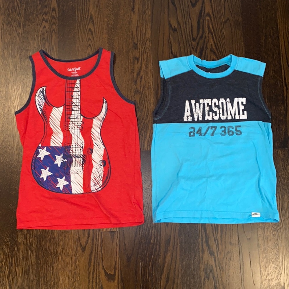 Cat & Jack and Wes and Willy Boys Tank Tops Size M 7, 8/10
